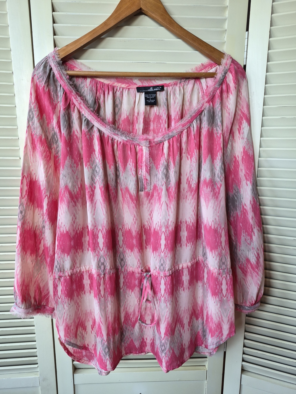 Willi Smith Sheer Pink Blouse Size Large
